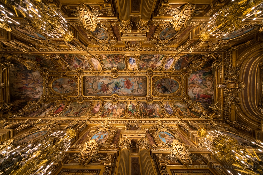 Palais Garnier Paris Opera House Interior 10mm Wide Angle View Ceiling